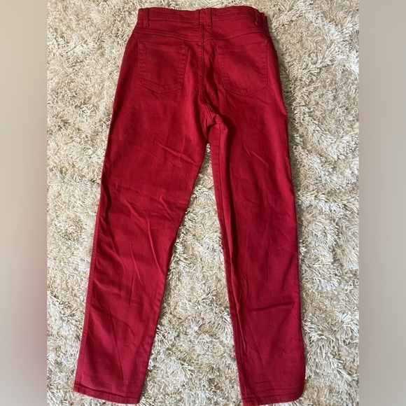 Bill Blass Womens Vintage Stretch Red Denim Jeans Size 10 Tall - Picture 3 of 6